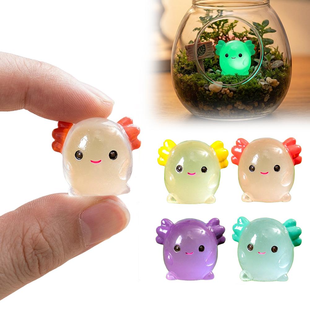 Aquarium Planting Ideas - Luminous Axolotl Miniatures Glow In The